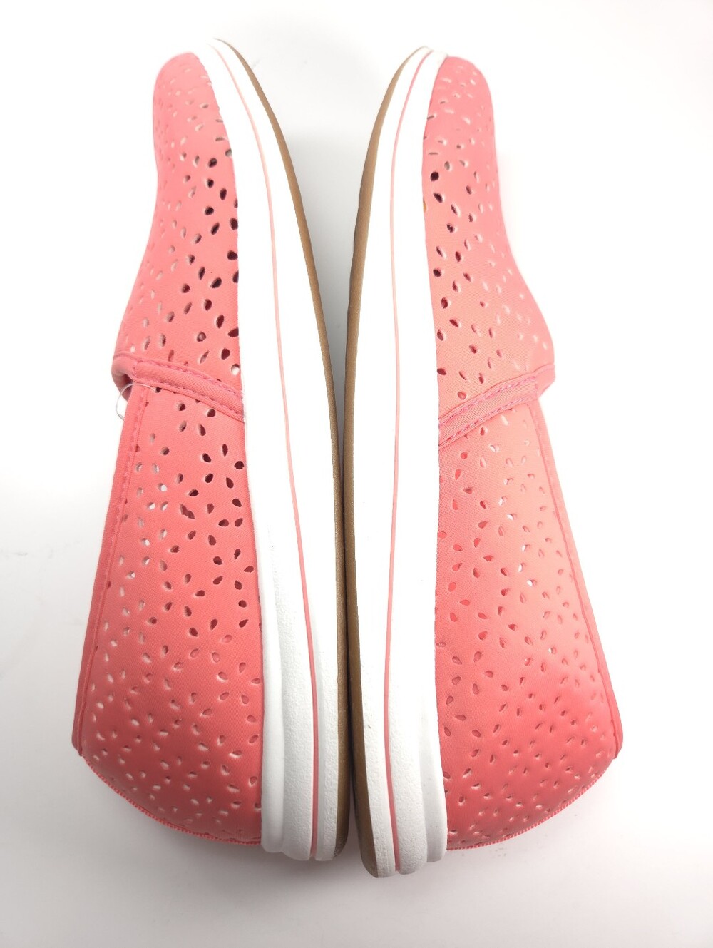 Clarks Breeze Emily Coral Pink Perforated Slip‑On Loafers W 10 - Picture 9 of 15